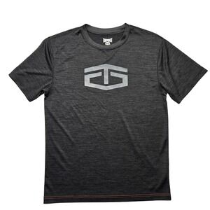 Tapout Shirt Mens‎ Medium Black Gray Athletic Performance Tee Logo Lightweight